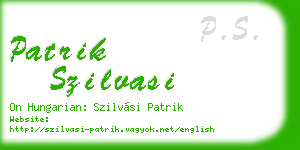 patrik szilvasi business card
